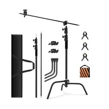 10.8ft/330cm Heavy Duty C Stand Stainless Steel Light Stand with Holding Arm ...