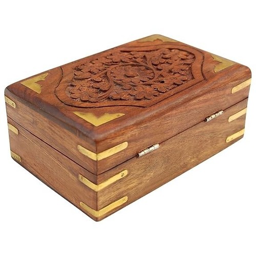 Portagioie in legno fatto a mano per donna organizer gioielli articoli regalo - Foto 2 di 4