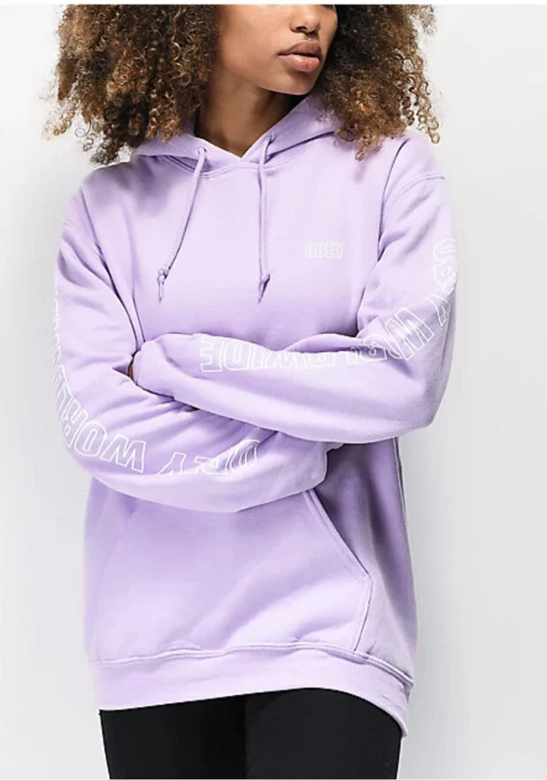 Obey Worldwide outline lavender purple hoodie S | eBay