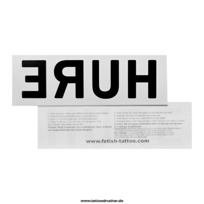 10 x Hure Tattoo - Schriftzug schwarz - Kinky Fetish Temporary Tattoo (10)