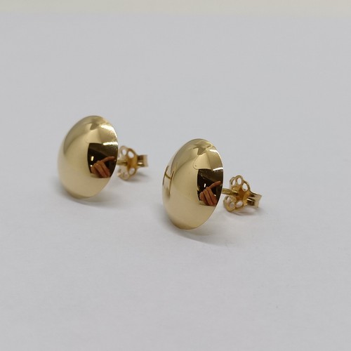 ORECCHINI A BOTTONE SENZA PIETRE IN ORO GIALLO 18KT 1,6 GRAMMI (7580) - Photo 2/9