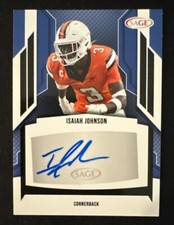 2024 Sage Low Series Isaiah Johnson #A-IJ SYRACUSE/Miami Dolphins Auto