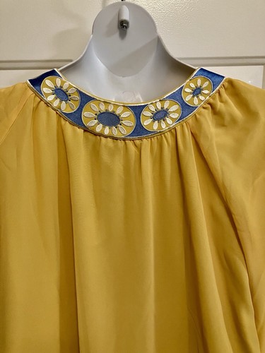 NWT Bob Mackie Wearable Art To Wear Top Shirt Women's Size XL 3/4 Sleeve Chiffon - Picture 5 of 6