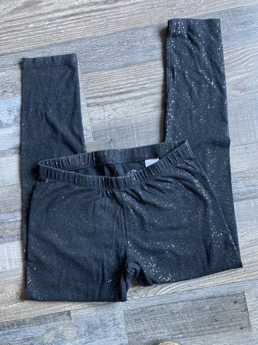 SO Girls Favorite Leggings Size Large ( 10 ) Black with Silver Sparkle Glitter - Picture 3 of 4