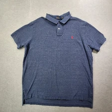 Polo Ralph Lauren Polo Shirt Mens 2XL Navy Custom Fit Casual Golf Pony