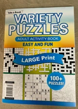 Take a Break Variety Puzzles Adult Activity Book ~ LARGE PRINT ~ Easy & Fun