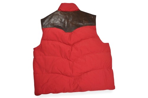 Men's Polo Ralph Lauren Puffer Vest Gilet Down Yoke Leather Cotton Red Size XXL - Picture 3 of 18
