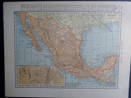 1904 México 1905 Oeste de Canadá Alberta Manitoba Mackenzie Yukón mapa de 2 caras - Imagen 3 de 5