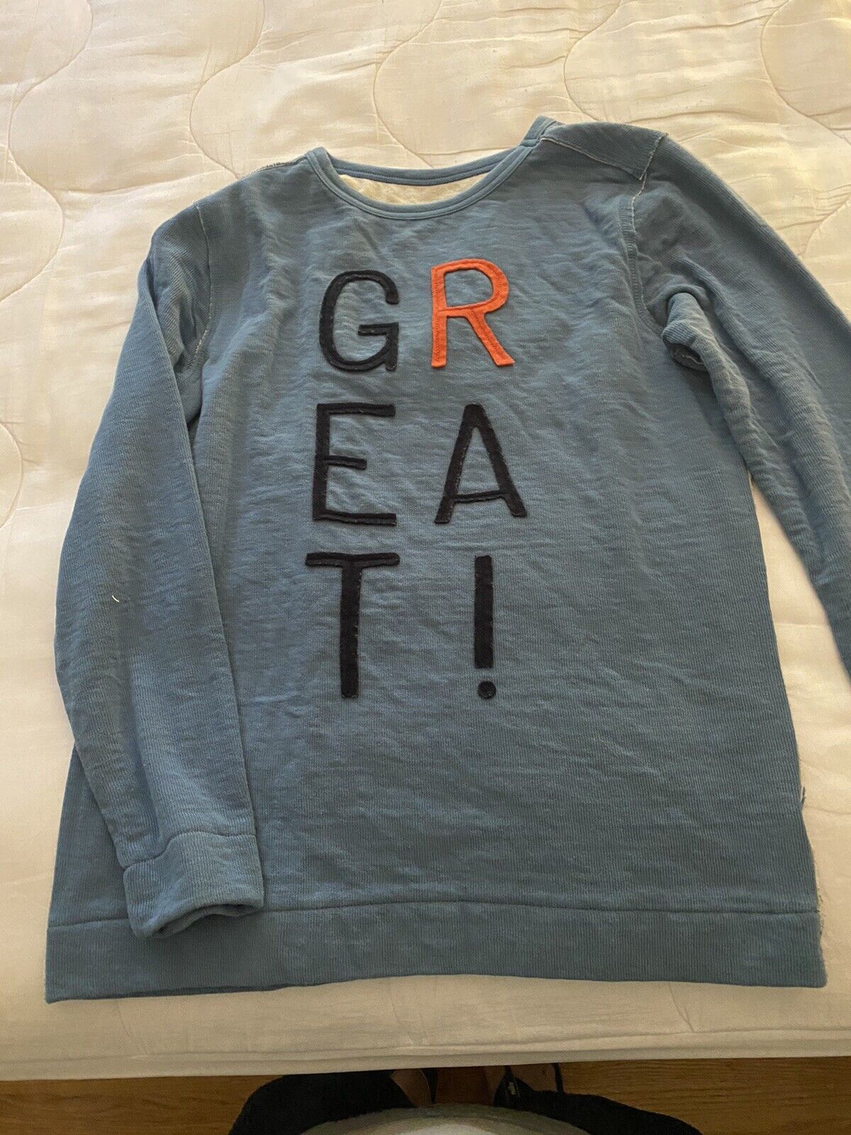 Gymboree Blue New product sweatshirt “great” size written xl Ranking TOP17