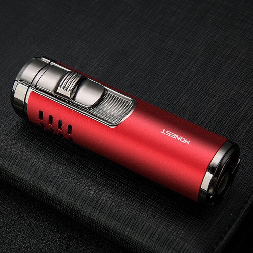 Torch Lighter Quadruple 4 Jet Flame Refillable Butane Cigar Lighter Windproof - Picture 11 of 26
