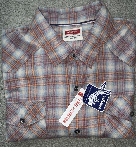 Camisa para hombre WRANGLER a cuadros manga larga 2XL XXL NUEVA multicolor - Imagen 8 de 8