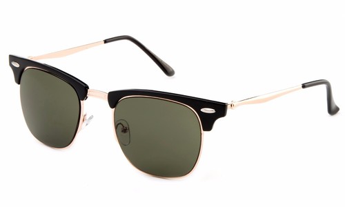 Gafas de sol de medio marco lindas estilo vintage retro de color plano estilos únicos - Imagen 12 de 21