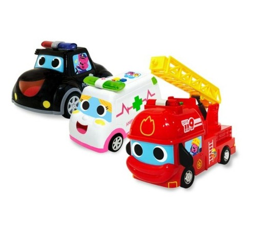 Pinkfong Baby Shark super Rescue Team 3 Set Police Car Ambulance Fire Truck - Picture 2 of 11