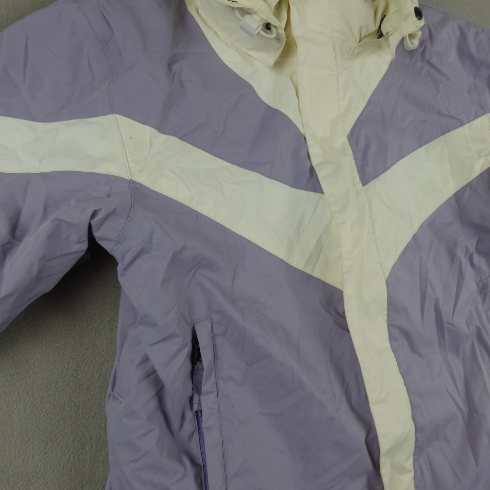 burton striped hooded windbreaker ski snowboarding jacket