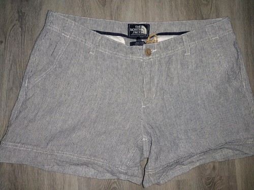 The North Face Womens Blue Striped Casual Hiking Shorts Size 10 Long (B9)
