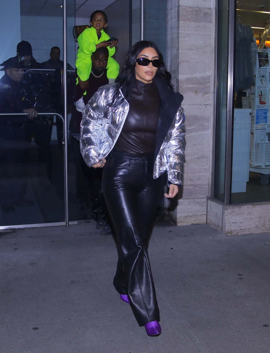 Kim kardashian deals leather trousers