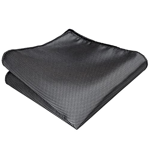 Mens Solid Color Mini Squares Formal Banded Pre-tied Bow Ties, 054-dark Gray - Bild 3 von 7