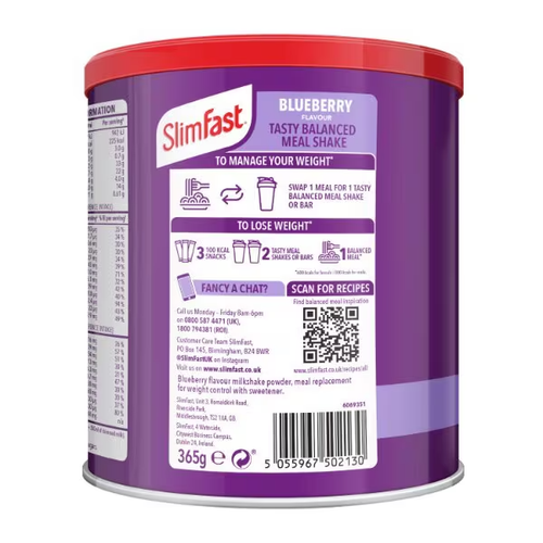 6 x SlimFast Blueberry Meal Replacement Shake for Weight Loss Balanced Diet 365g - Picture 3 of 6