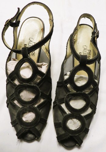 ESC TOUT CUIR NOIR magasin & tulle T37 TTBE IDEAL FETES PIERRE LAURENCE