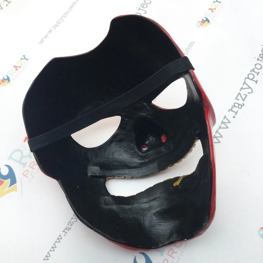 Halloween Maske Samurai Gesicht Oni Dämon Satan Halloween Holzmaske Cosplay Maske. - Bild 4 von 4