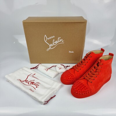CHRISTIAN LOUBOUTIN Capucine Lou Spikes Suede Sneakers New Size 41
