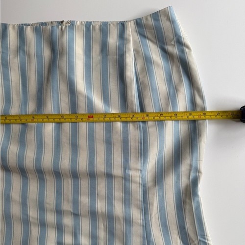 Nuevo con etiquetas Maxi Falda Polo Ralph Lauren Mezcla Seda Rayas Talla 8 Azul Marfil Preppy Mermai - Imagen 4 de 11
