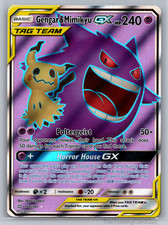 Pokémon Gengar & Mimikyu GX Tag Team 164/181 S&M Team Up Holo Rare Full Art NM