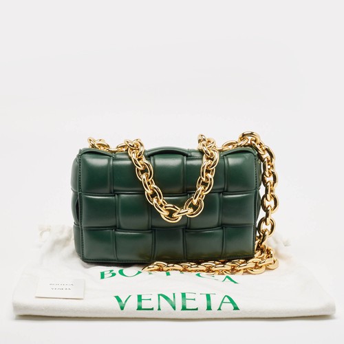 Bottega Veneta Green Leather Padded Chain Cassette Top Handle Bag - Bild 10 von 10