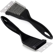 Stainless Steel BBQ Grill Brush and Scraper Set for Outdoor Grill
