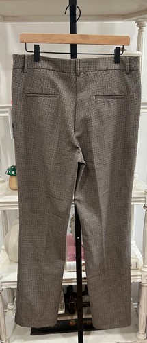 Karen Kane Plaid High Waist Straight Leg Pants Size 12 in Brown - Picture 5 of 5