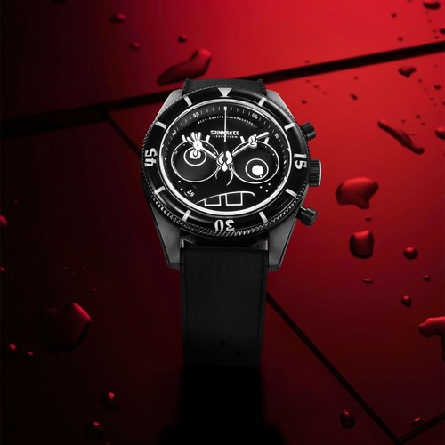 SPINNAKER SpongeBob Limited Edition SP-5154-02 Black Dial Mens Watch FROM JAPAN - Picture 9 of 12