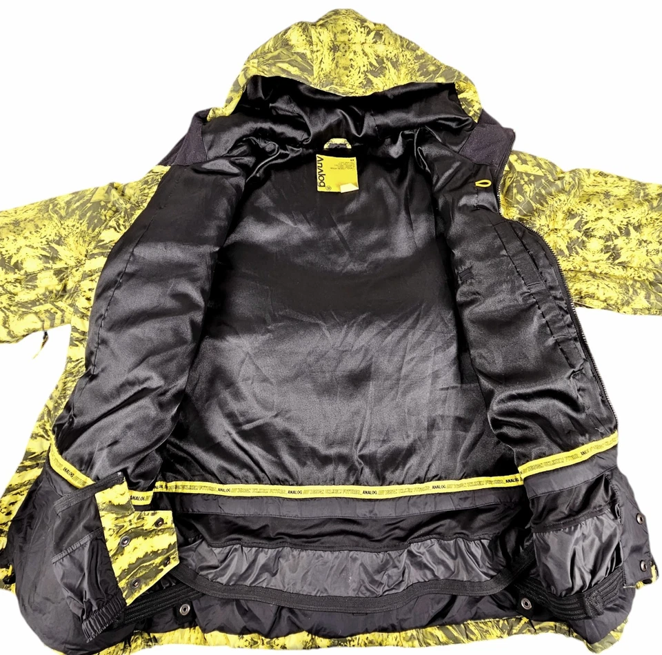 Burton Analog AG Aero Down Snowboarding Jacket Mens L RARE Yellow Camo READ - Image 3 of 4