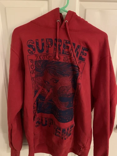 Sweat à capuche Supreme Doves rouge bruyère grand FW19