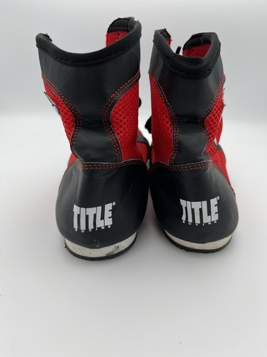 Scarpe da boxe Title uomo taglia 9 rosse nere MMA combat fighting sneakers sportive usate in ottime condizioni - Foto 5 di 8