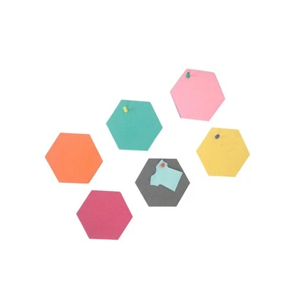 6 Stück Schwarz Message Board Hexagonal Adhesive Filz Ziegel Hinweis Memo - Bild 1 von 4