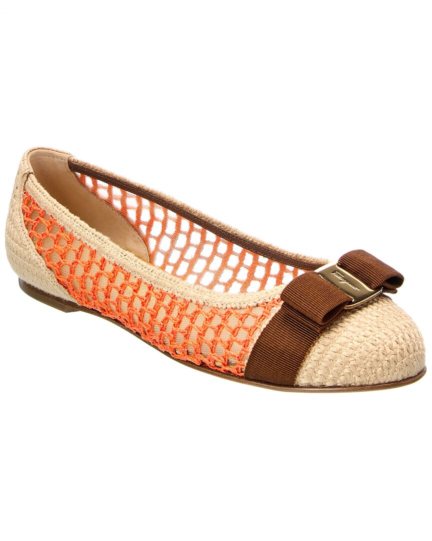 Женская плоская юбка из рафии Ferragamo Varina, оранжевая, 8.5C
