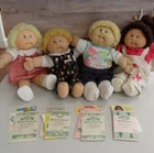 4 Vintage 1985 Cabbage Patch Kids Coleco Lot: 1-Dimple/Arched Eyebrow Doll/Tooth