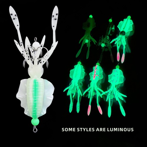 3Pcs Glow Squid Jig Squid Hooks Spider Hook Sea Fishing Lures Tackle 11cm-15.8cm - Picture 15 of 30