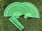 5 Green Sandalwood Fans for Wedding - Color: Green