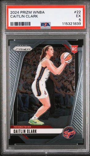 2024 Panini WNBA Prizm #22 Caitlin Clark Rookie RC Indiana Fever PSA 5 EX