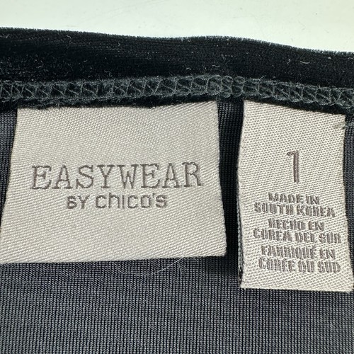 Nuevo sin etiquetas Top Chicos Travelers Negro Terciopelo Lentejuelas Talla Mediana Manga 3/4 Fiesta - Imagen 3 de 7