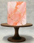 Blush Pink and Gold Marble Edible Cake Topper & Wrap Icing/Wafer 085