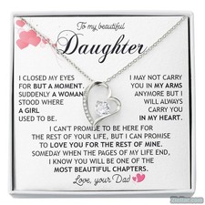 To My Daughter I Love You Necklace Meaningful Birthday Gift from Dad or Papa