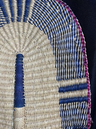 Bolga afrikanischer großer Handfächer authentisch handgewebt - Wohndeko - Bild 6 von 8