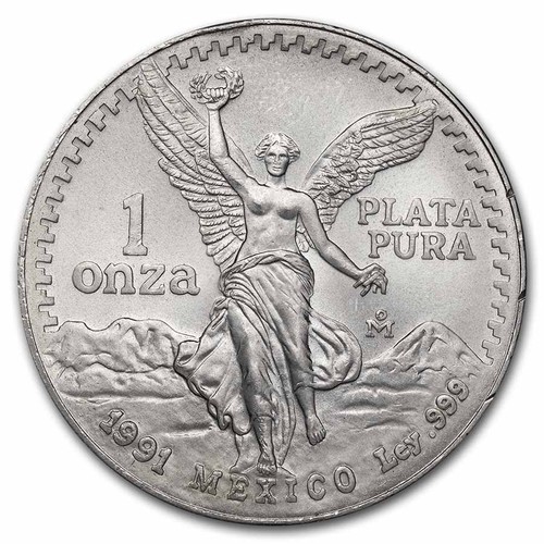 1991 Mexico 1 oz Silver Libertad BU (Abrasions) - Bild 1 von 2