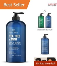 Tea Tree Oil Body Wash Mint 16oz Moisturizing Soothing Fungal Control Healthy...