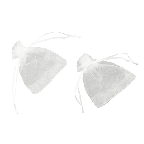 Elegant White Drawstring Organza Bags 100Pcs Wedding Party Favor Pouches - Picture 12 of 79