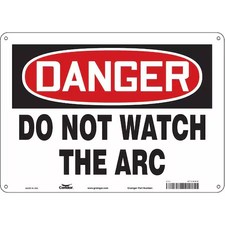 CONDOR 473X02 Safety Sign, 10 in Height, 14 in Width, Aluminum, Horizontal
