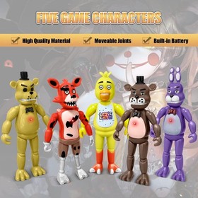 Action Figures Set, 5 Pcs Game Toys with Light, Movable Dolls... 