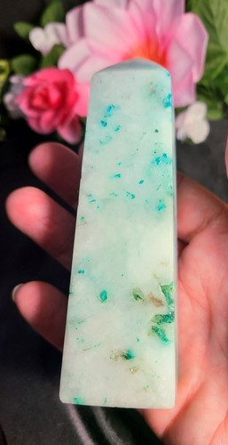 4.7" 269g Pretty Quantum Quattro Chrysocolla Crystal Obelisk Tower Stone Carving - Picture 8 of 19